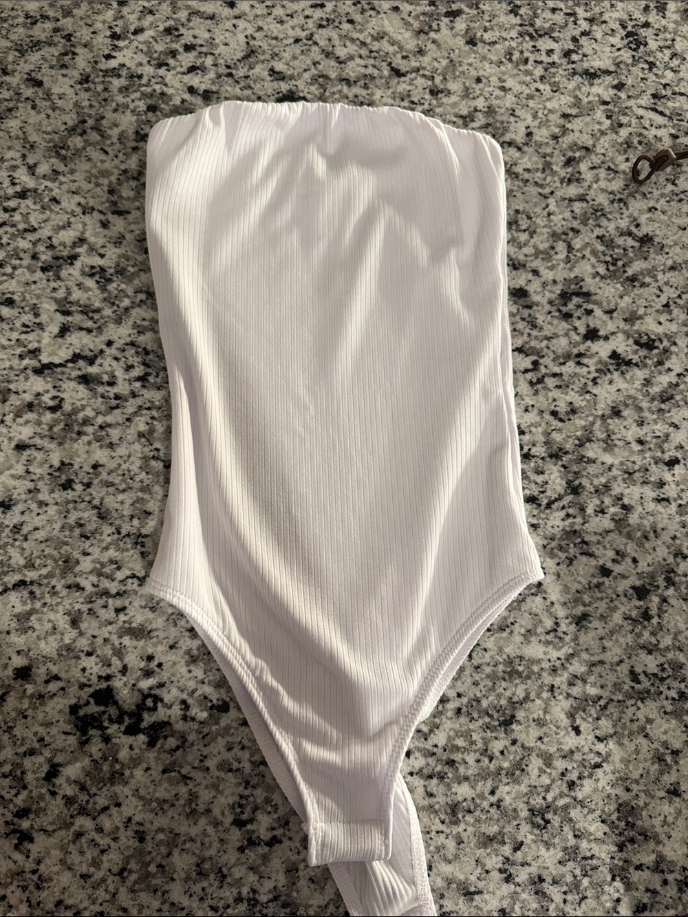 White strapless bodysuit